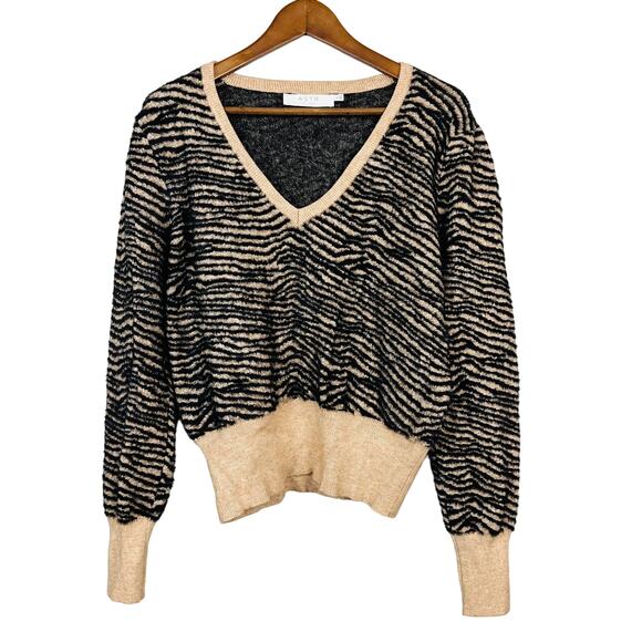 ASTR V Neck Sweater Fuzzy Animal Stripe - XL - Picture 1 of 5